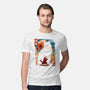 Samurai Cat Landscape-Mens-Premium-Tee-dandingeroz