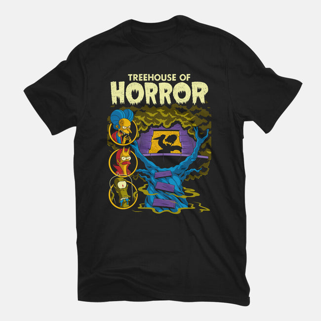 Tree House Of Horror-Womens-Fitted-Tee-Jorgetiradoart