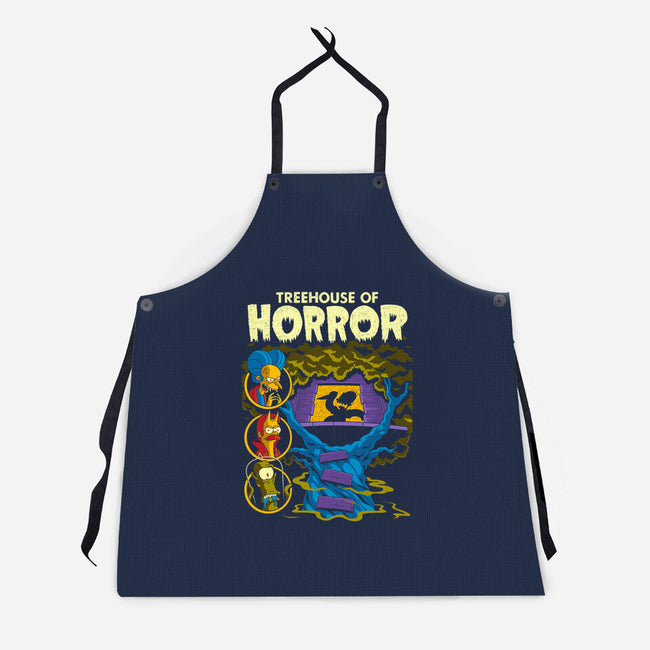 Tree House Of Horror-Unisex-Kitchen-Apron-Jorgetiradoart