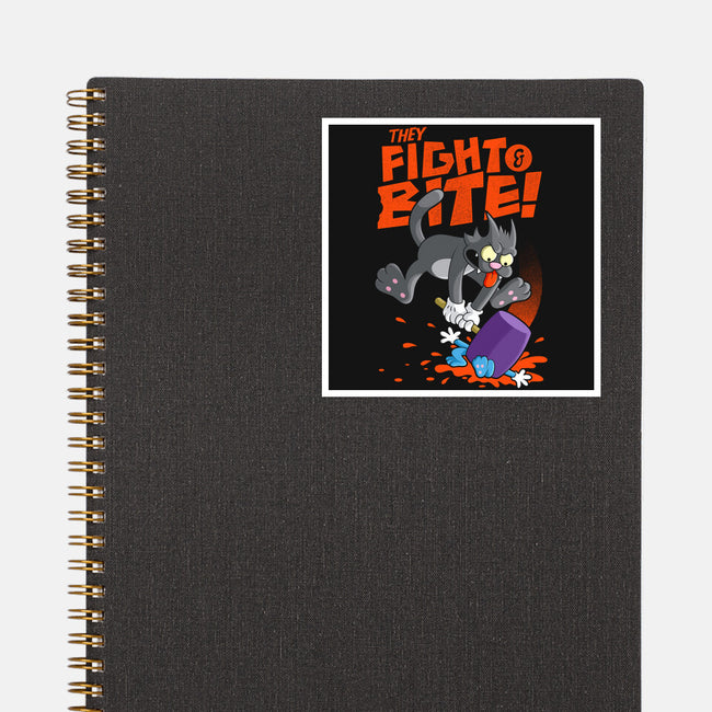 They Fight And Bite-None-Glossy-Sticker-Jorgetiradoart