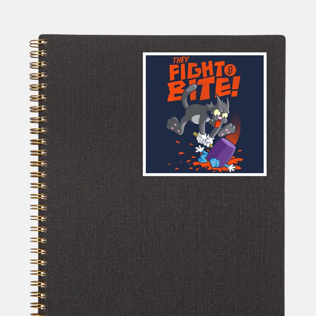 They Fight And Bite-None-Glossy-Sticker-Jorgetiradoart
