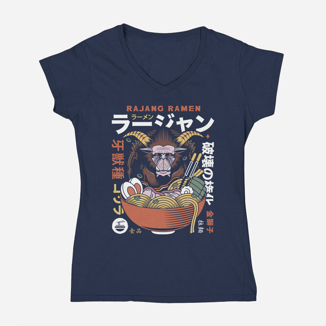 Rajang Ramen-Womens-V-Neck-Tee-LAGELANTEE