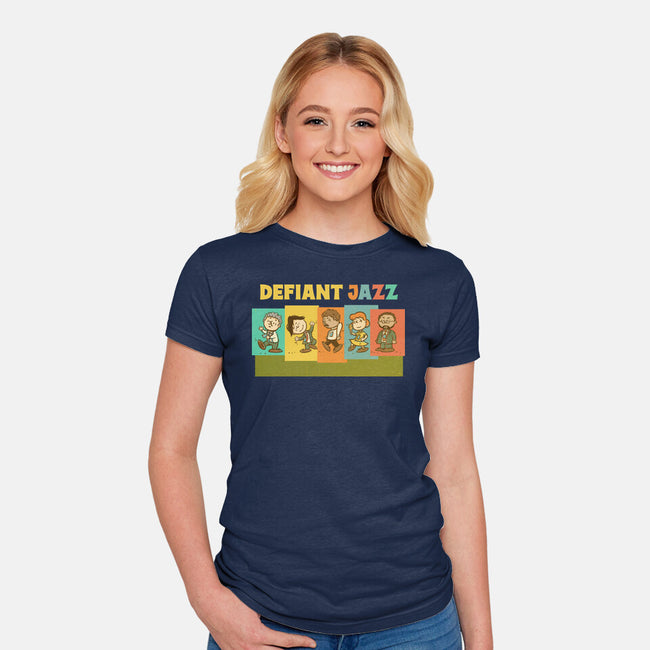Defiant Jazz-Womens-Fitted-Tee-kg07