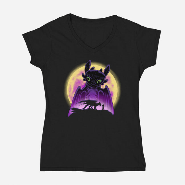 King Of The Dragons-Womens-V-Neck-Tee-rmatix