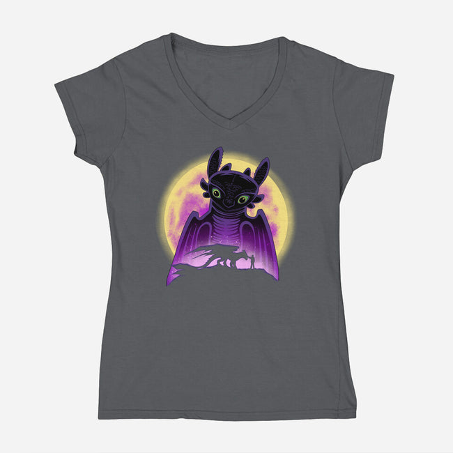 King Of The Dragons-Womens-V-Neck-Tee-rmatix