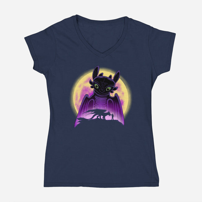 King Of The Dragons-Womens-V-Neck-Tee-rmatix