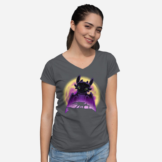 King Of The Dragons-Womens-V-Neck-Tee-rmatix