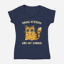 Panic Attacks Are My Cardio-Womens-V-Neck-Tee-kg07