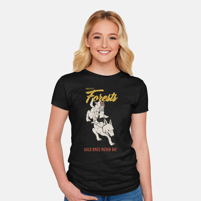 Protect Forests-Womens-Fitted-Tee-sebasebi