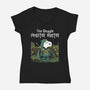Beagle Monster Hunter-Womens-V-Neck-Tee-P1yu5h