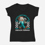 Game Mascot Block Guy-Womens-V-Neck-Tee-Studio Mootant