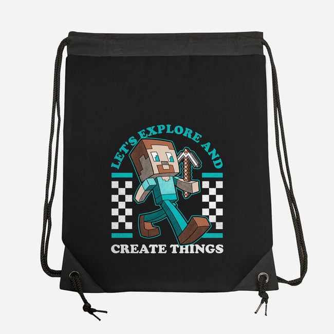 Game Mascot Block Guy-None-Drawstring-Bag-Studio Mootant