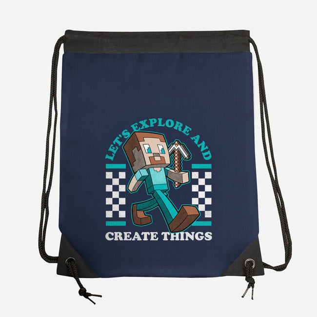 Game Mascot Block Guy-None-Drawstring-Bag-Studio Mootant