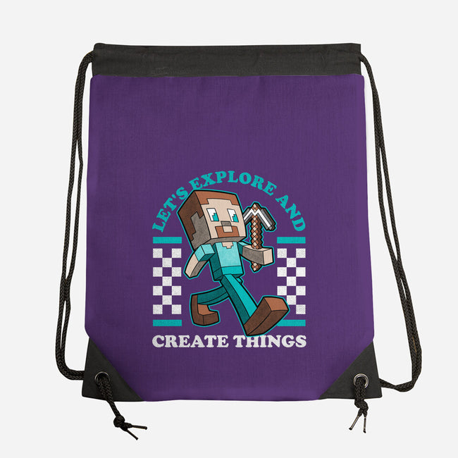 Game Mascot Block Guy-None-Drawstring-Bag-Studio Mootant