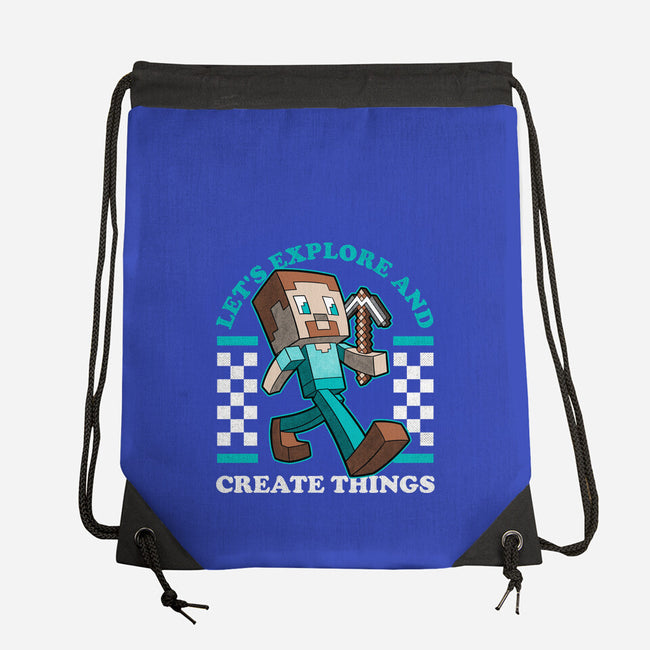 Game Mascot Block Guy-None-Drawstring-Bag-Studio Mootant
