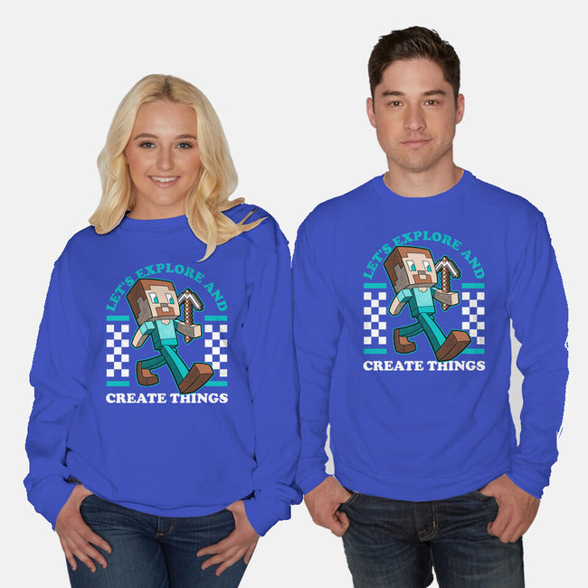 Game Mascot Block Guy-Unisex-Crew Neck-Sweatshirt-Studio Mootant
