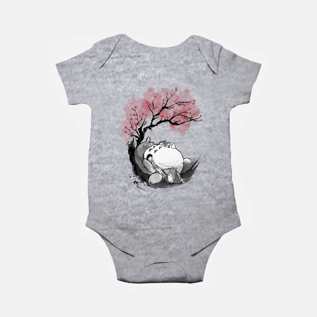 Sakura Neighbor Sumi-e-Baby-Basic-Onesie-DrMonekers