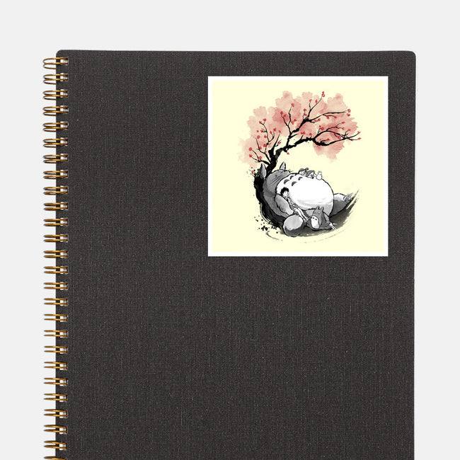 Sakura Neighbor Sumi-e-None-Glossy-Sticker-DrMonekers