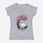 Sakura Neighbor Sumi-e-Womens-V-Neck-Tee-DrMonekers
