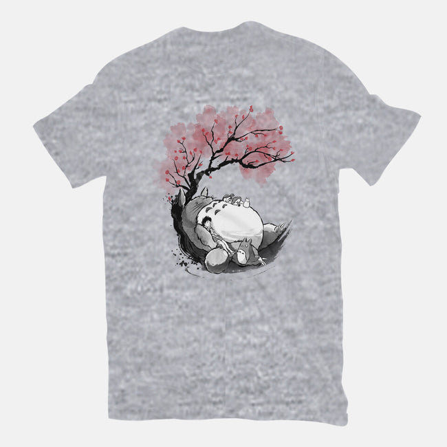 Sakura Neighbor Sumi-e-Womens-Fitted-Tee-DrMonekers