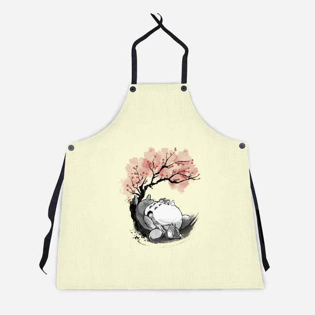 Sakura Neighbor Sumi-e-Unisex-Kitchen-Apron-DrMonekers