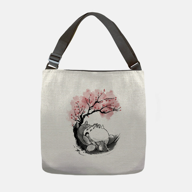 Sakura Neighbor Sumi-e-None-Adjustable Tote-Bag-DrMonekers