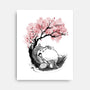 Sakura Neighbor Sumi-e-None-Stretched-Canvas-DrMonekers