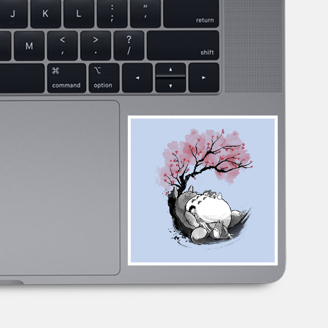 Sakura Neighbor Sumi-e-None-Glossy-Sticker-DrMonekers