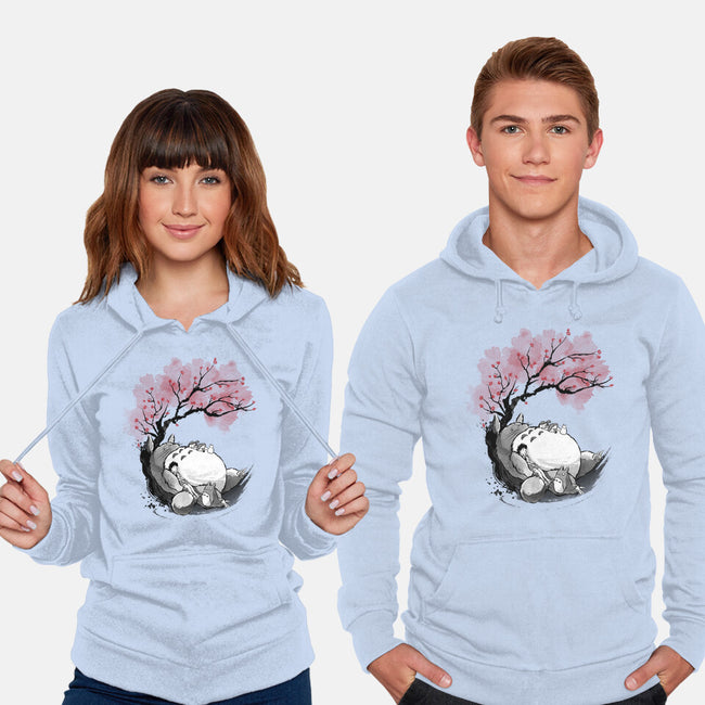 Sakura Neighbor Sumi-e-Unisex-Pullover-Sweatshirt-DrMonekers