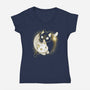 Eclipse Kittens-Womens-V-Neck-Tee-Vallina84