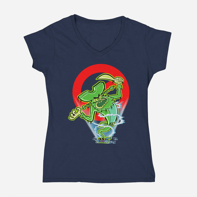 No Pirates-Womens-V-Neck-Tee-nickzzarto