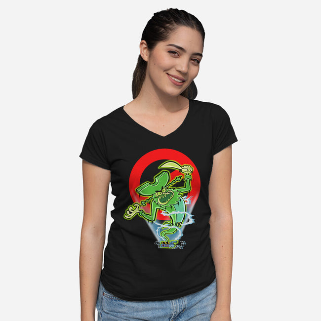 No Pirates-Womens-V-Neck-Tee-nickzzarto