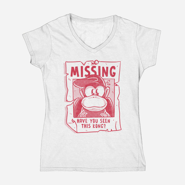 Missing Kong-Womens-V-Neck-Tee-estudiofitas