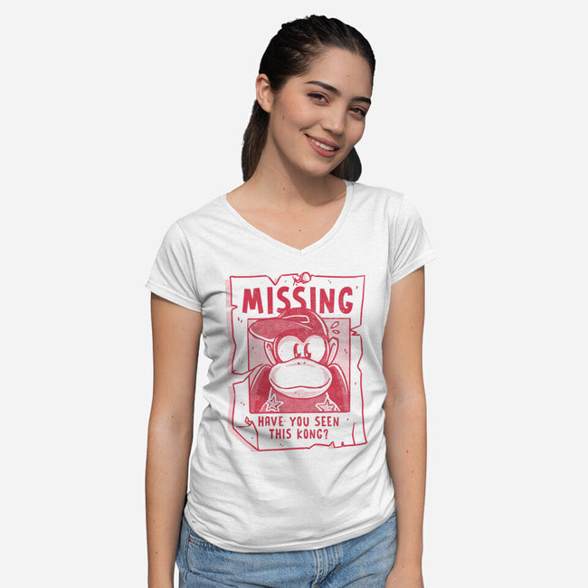 Missing Kong-Womens-V-Neck-Tee-estudiofitas