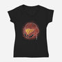 Galactic Huntress Galaxy-Womens-V-Neck-Tee-Astrobot Invention