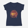 Galactic Huntress Galaxy-Womens-V-Neck-Tee-Astrobot Invention