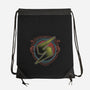 Neon Line-Art Samus Emblem-None-Drawstring-Bag-Astrobot Invention
