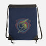 Neon Line-Art Samus Emblem-None-Drawstring-Bag-Astrobot Invention