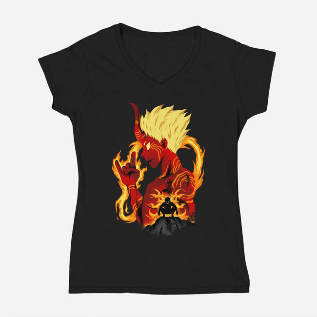 Banshoman Shadows-Womens-V-Neck-Tee-spoilerinc