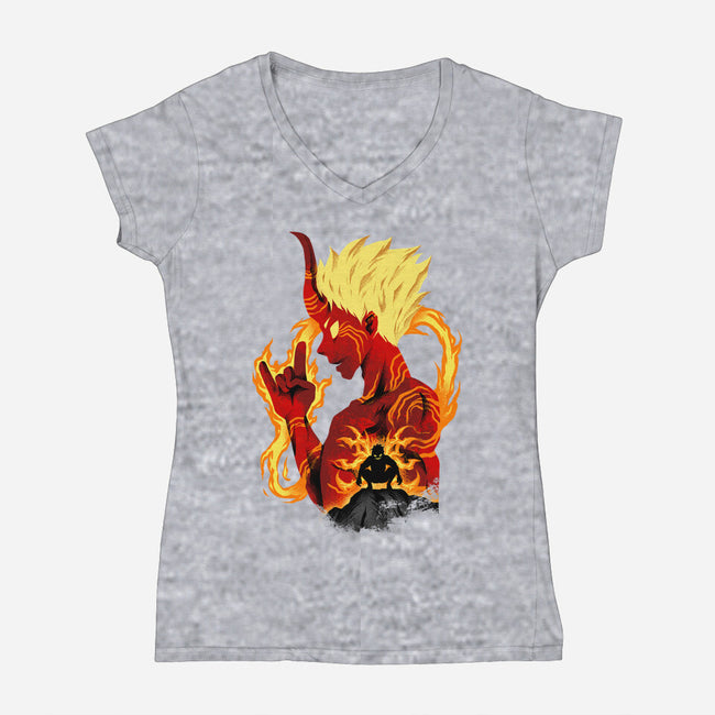 Banshoman Shadows-Womens-V-Neck-Tee-spoilerinc