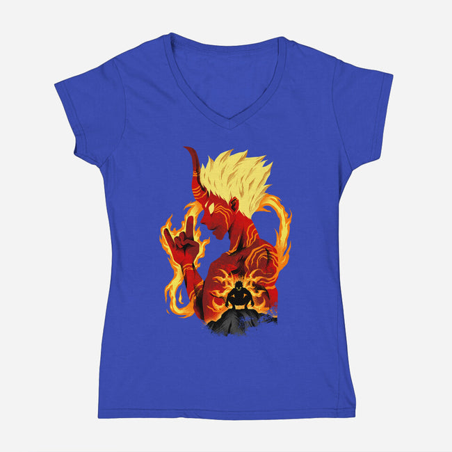 Banshoman Shadows-Womens-V-Neck-Tee-spoilerinc