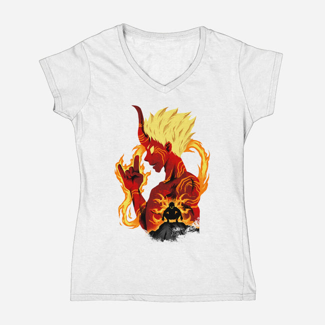 Banshoman Shadows-Womens-V-Neck-Tee-spoilerinc