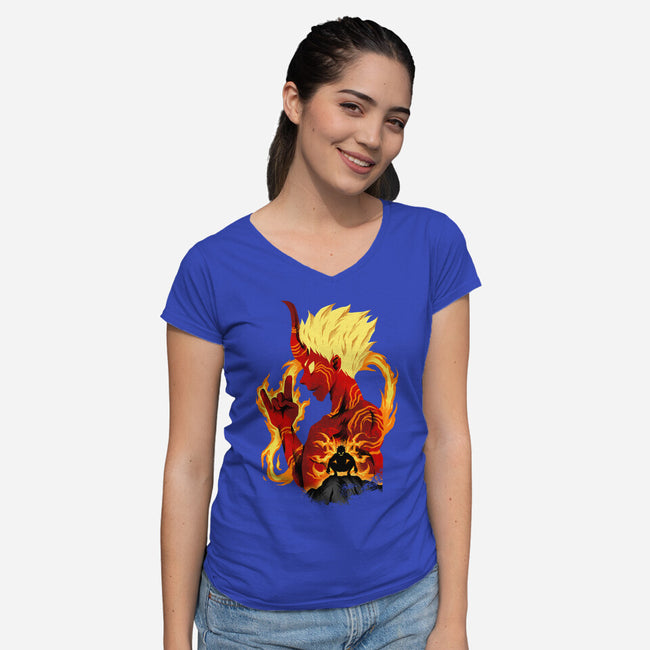 Banshoman Shadows-Womens-V-Neck-Tee-spoilerinc