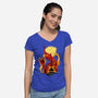 Banshoman Shadows-Womens-V-Neck-Tee-spoilerinc