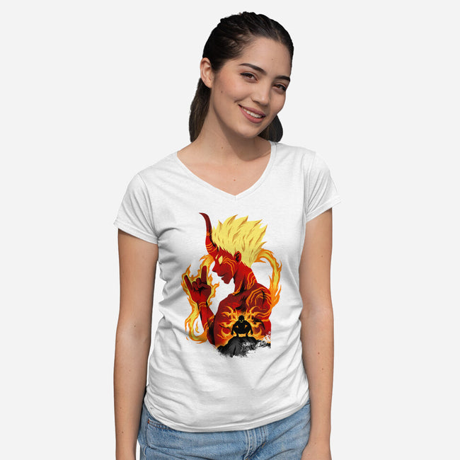 Banshoman Shadows-Womens-V-Neck-Tee-spoilerinc