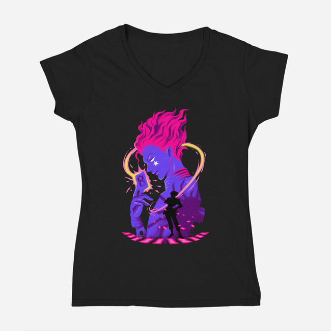 Clown Shadows-Womens-V-Neck-Tee-spoilerinc