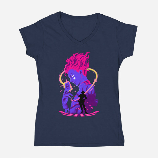Clown Shadows-Womens-V-Neck-Tee-spoilerinc