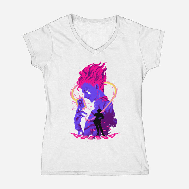 Clown Shadows-Womens-V-Neck-Tee-spoilerinc