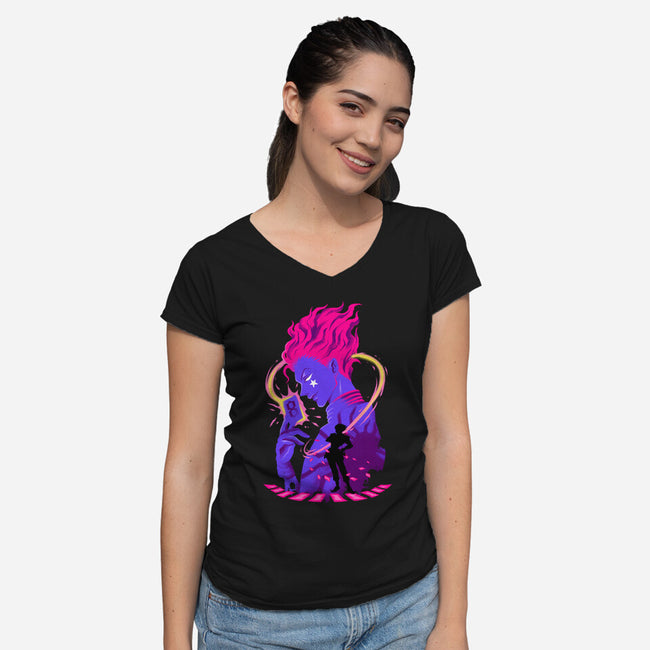 Clown Shadows-Womens-V-Neck-Tee-spoilerinc