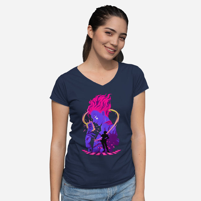 Clown Shadows-Womens-V-Neck-Tee-spoilerinc